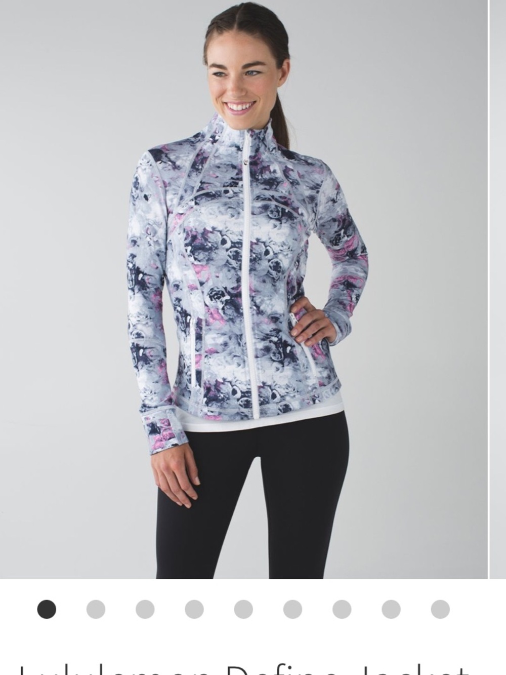 Lululemon Define Jacket, Sz 8, EUC, Moody Mirage White Deep Navy